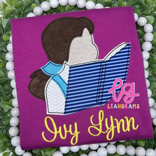 Inspired Applique Shirt- Belle with a Book