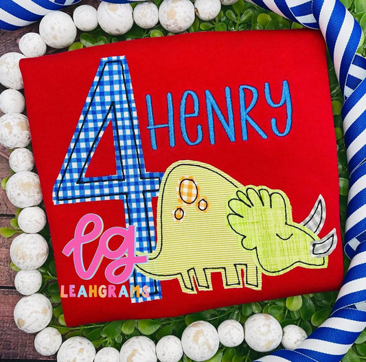 Triceratops Birthday Shirt