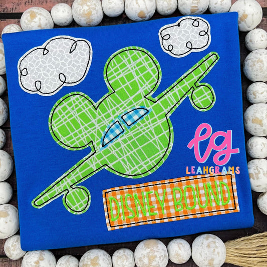 Inspired Applique Shirt- Disney Airplane