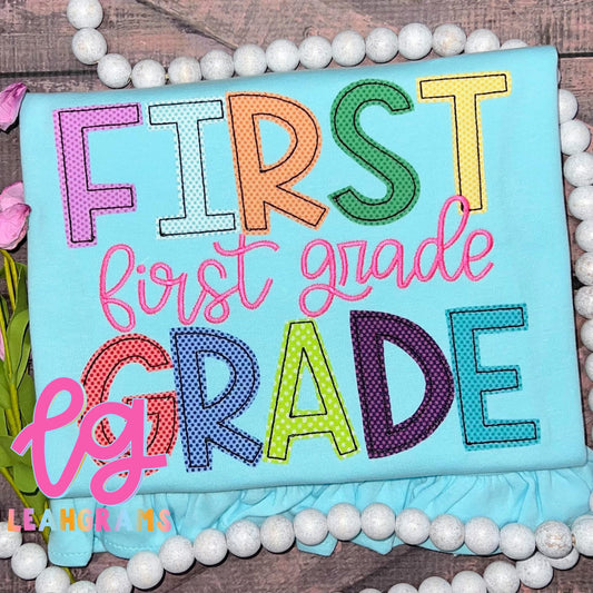 *Custom Grade* Thread and Appliqué Teacher Shirt