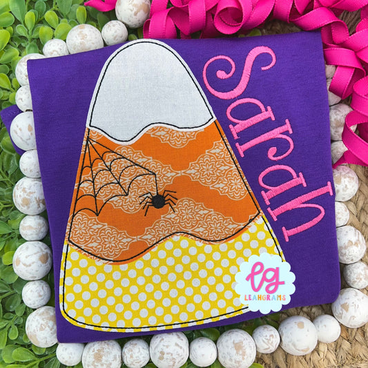 Candy Corn Applique Name Shirt