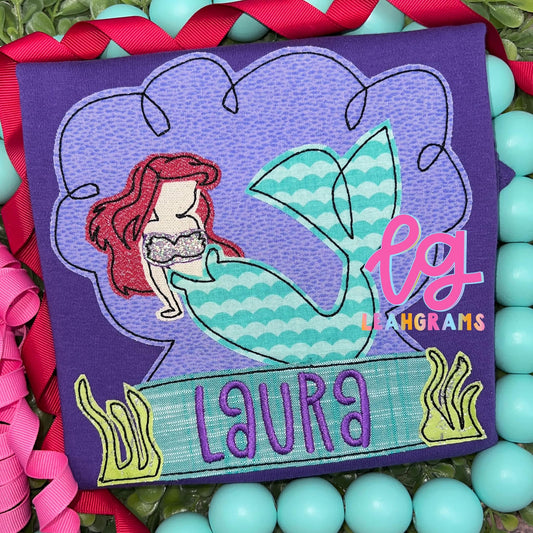 Inspired Applique Shirt- Ariel the Mermaid