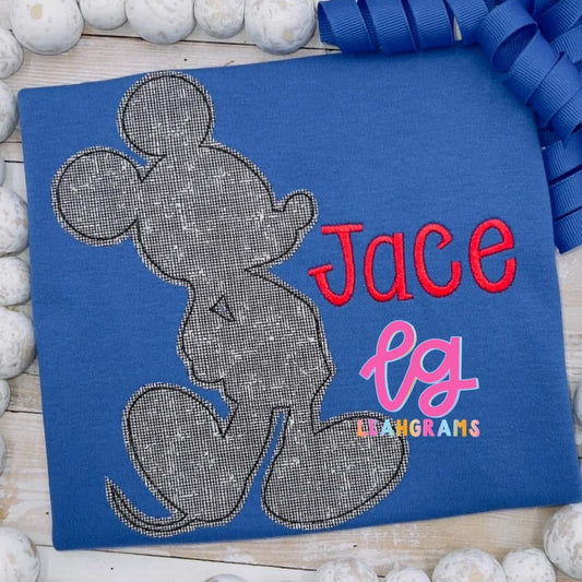 Inspired Applique Shirt- Mickey Silhouette