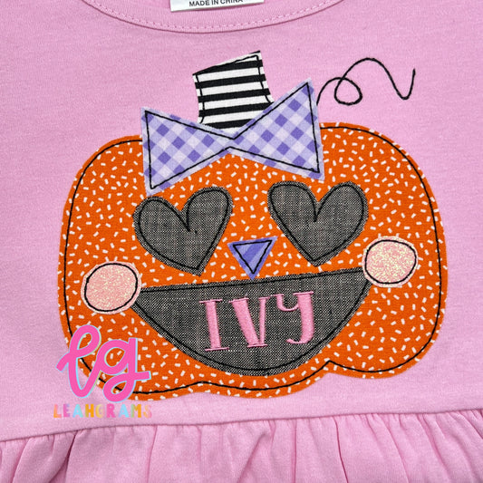 Jack-o’-lantern with Bow Appliqué Shirt