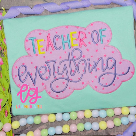 Teacher of Everything Appliqué Shirt