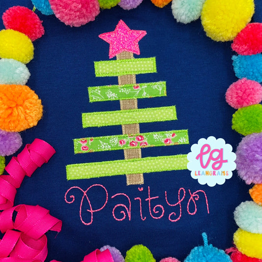 Block Christmas Tree Applique Shirt