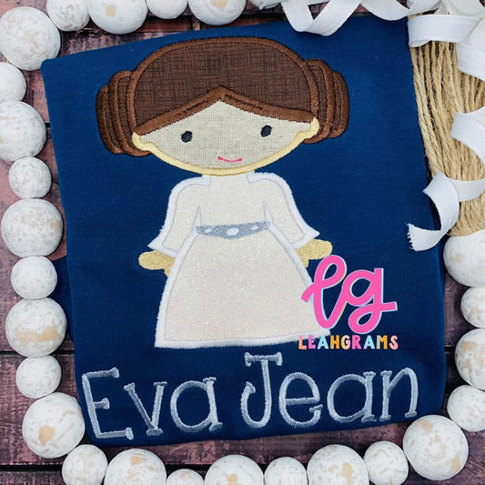 Inspired Applique Shirt- Princess Leia