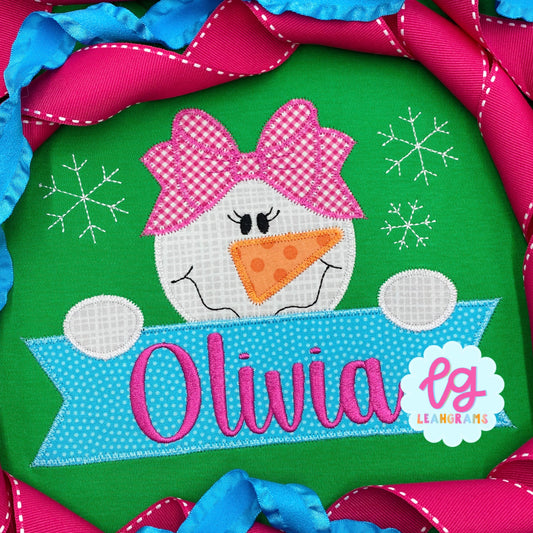 Happy Snowgirl Applique Shirt