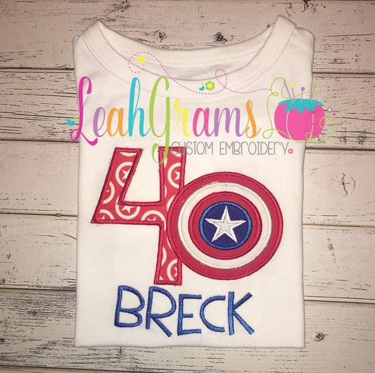 Captain America Birthday Shirt