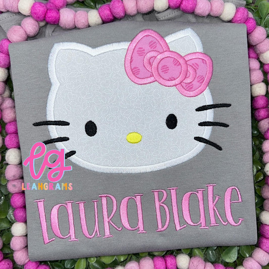 Inspired Applique Shirt- Hello Kitty