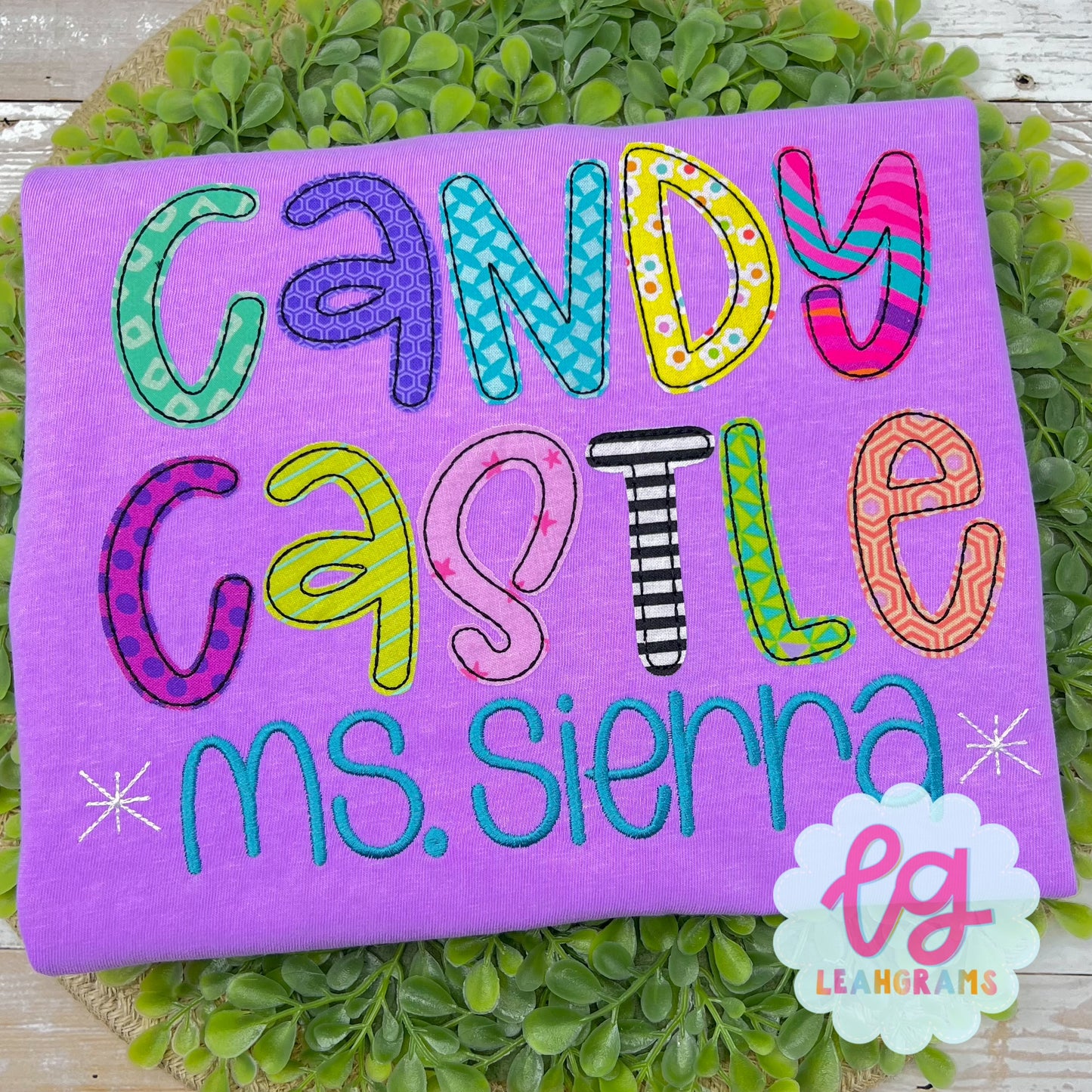 *Custom School and Teacher Name* Cutesy Font Appliqué Shirt