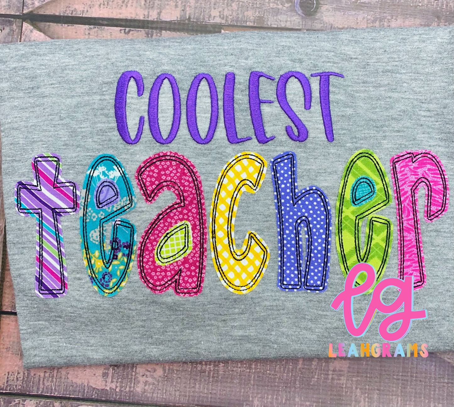 Coolest Teacher Applique Shirt