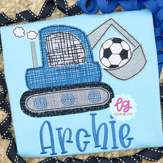 Excavator Soccer Ball with Name Shirt