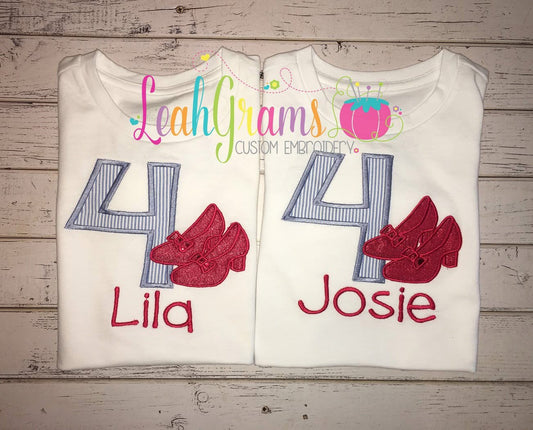 Ruby Red Slippers Birthday Shirt