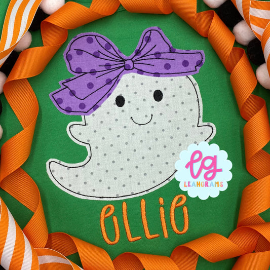 Friendly Ghost with Bow Name Shirt