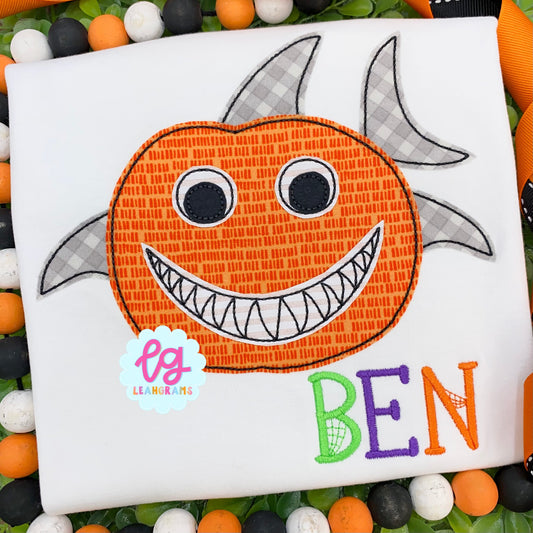 Pumpkin Shark Name Shirt