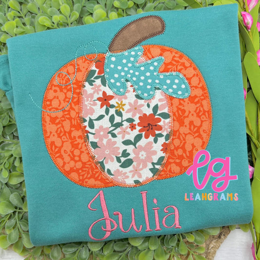 Pumpkin with Name Appliqué Shirt
