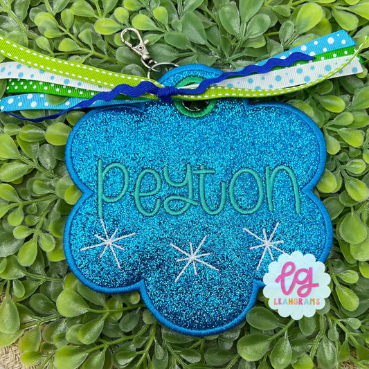 Scallop GLITTER Bag Tag