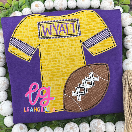 Football Jersey Name Appliqué Shirt