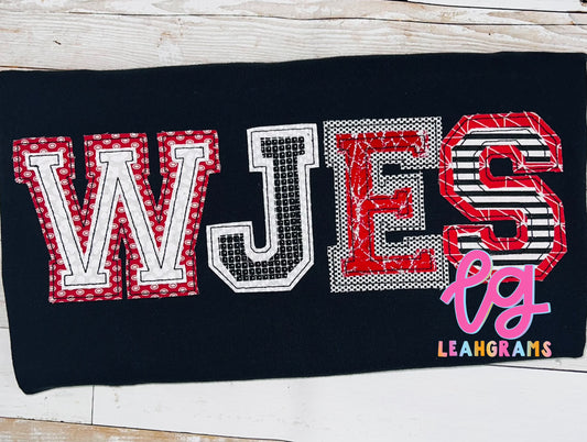 School Spirit Applique Shirt - Adult