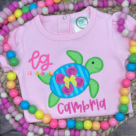 Applique Turtle Name Shirt