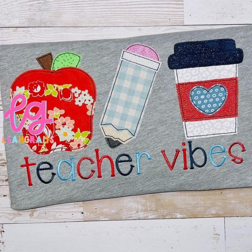 Teacher Vibes Appliqué Shirt
