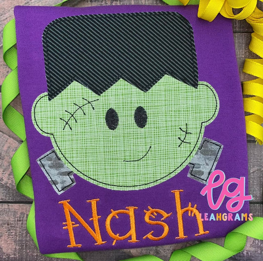Smiley Frankenstein Name Shirt