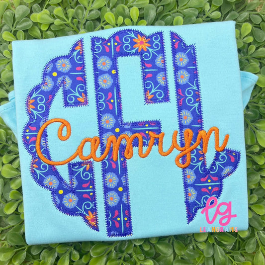 Applique Monogram with Thread Name