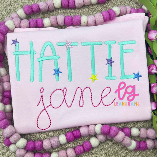 Embroidered Name with Stars